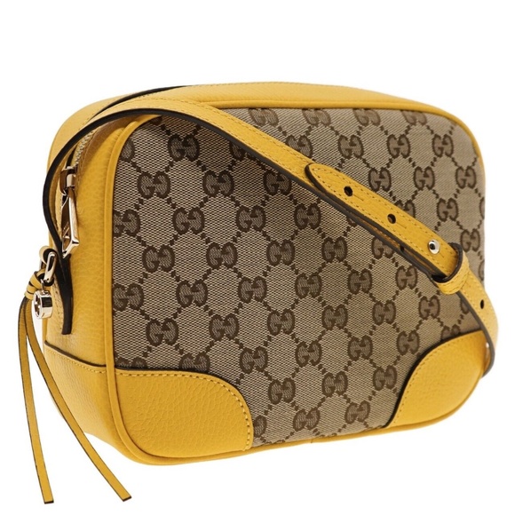 Gucci Bags Gucci Bree Camera Bag Crossbody Yellow Leather And Gg
